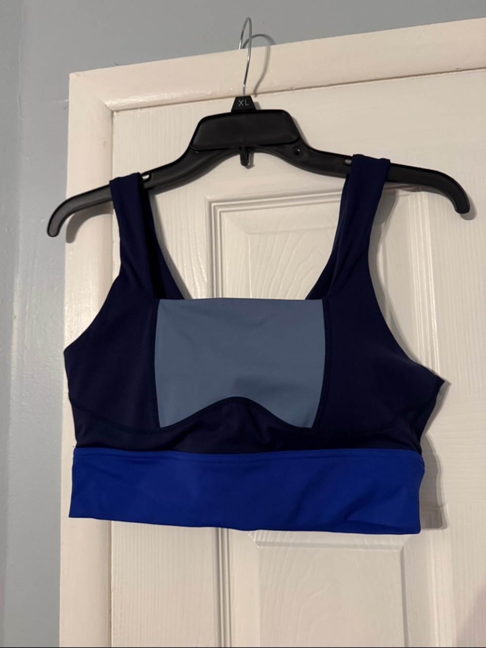 BuffBunny Colorblock Sports Bra in Navy, Periwinkle & Royal Blue
